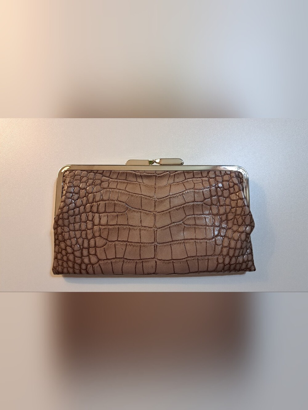 Lodis Croco-Embossed Leather Clutch Wallet